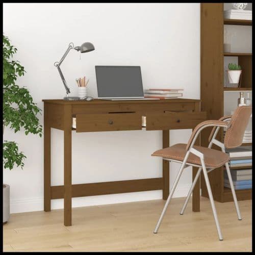 image-vidaXL Desk with Drawers 100x50x78 cm Solid Wood Pine