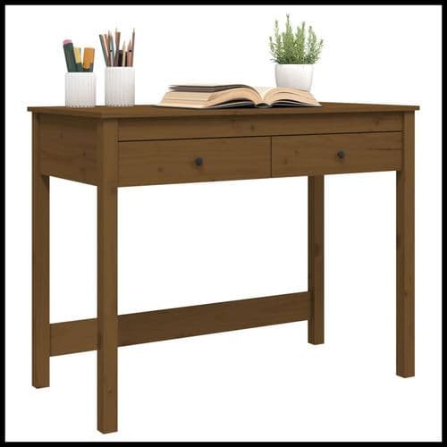 image-vidaXL Desk with Drawers 100x50x78 cm Solid Wood Pine