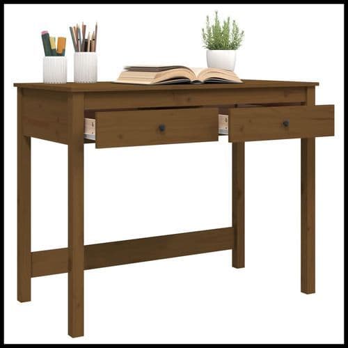image-vidaXL Desk with Drawers 100x50x78 cm Solid Wood Pine