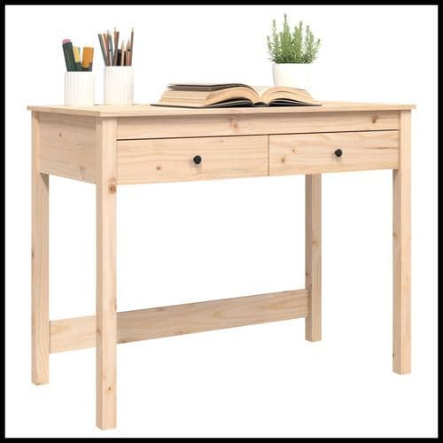 image-vidaXL Desk with Drawers 100x50x78 cm Solid Wood Pine