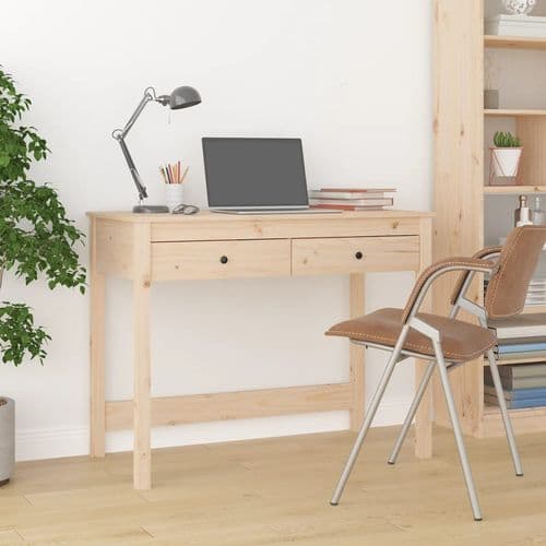 image-vidaXL Desk with Drawers 100x50x78 cm Solid Wood Pine