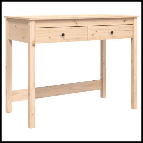image-vidaXL Desk with Drawers 100x50x78 cm Solid Wood Pine