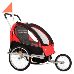 image-vidaXL 2-in-1 Bike Trailer & Stroller Black and Red