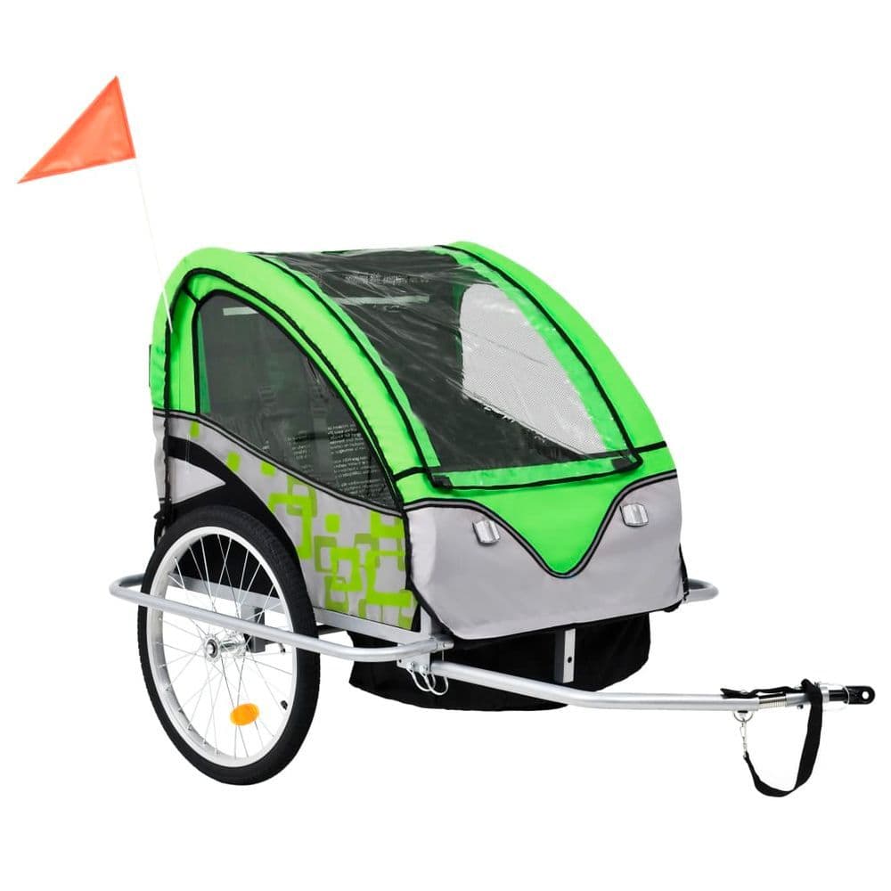 image-vidaXL 2-in-1 Bike Trailer & Stroller Black and Red