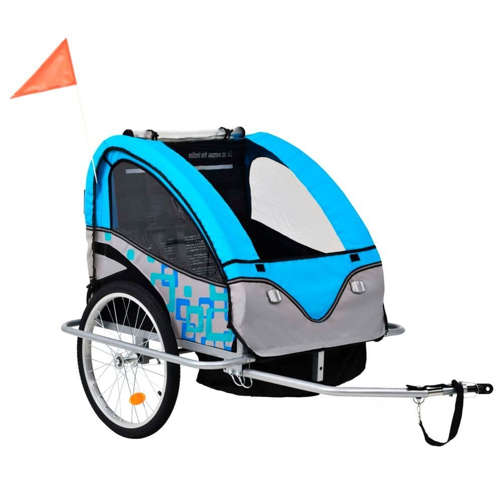 image-vidaXL 2-in-1 Bike Trailer & Stroller Black and Red