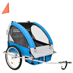 image-vidaXL 2-in-1 Bike Trailer & Stroller Black and Red