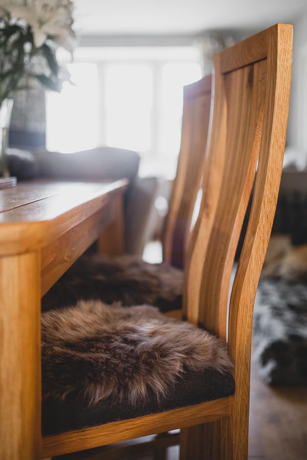 image-Icelandic Sheepskin Seat / Chair Pad - Natural Shape 42 x 35cm