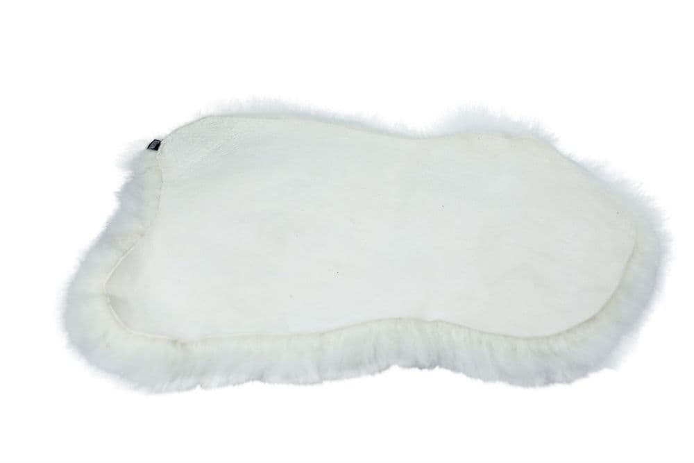 image-Icelandic Sheepskin Seat / Chair Pad - Natural Shape 42 x 35cm