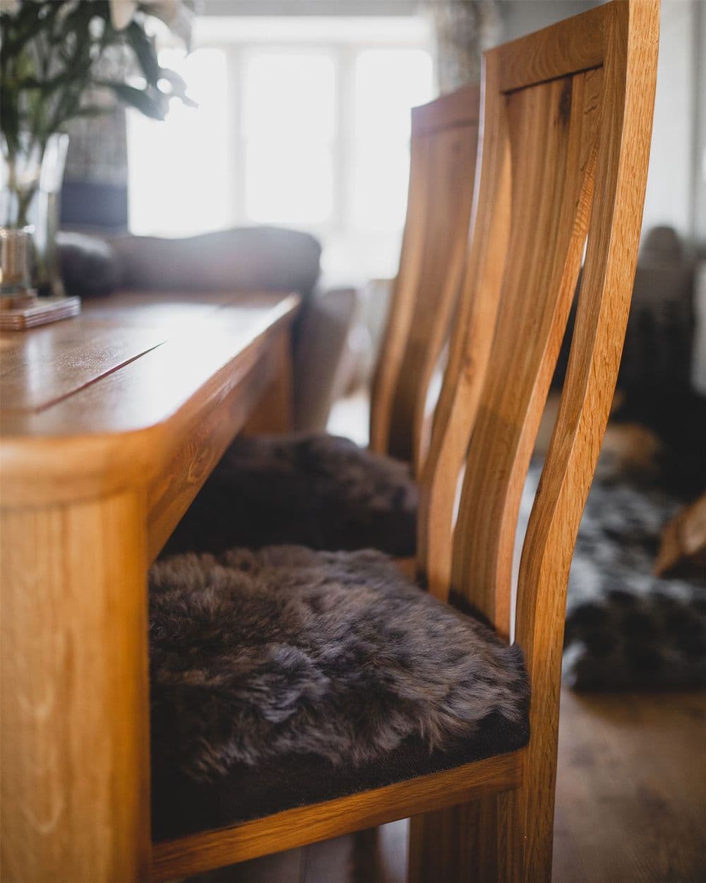 image-Icelandic Sheepskin Seat / Chair Pad - Natural Shape 42 x 35cm