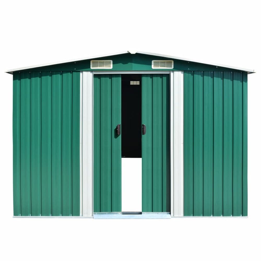 image-Garden Shed 257x298x178 cm to 257x580x181 cm Metal Green