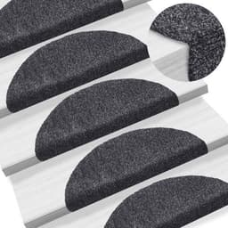 image-vidaXL Self-adhesive Stair Mats 15pcs Dark Brown 56x17x3cm Needle Punch