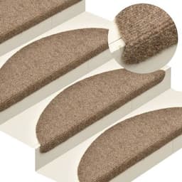 image-vidaXL Self-adhesive Stair Mats 15pcs Dark Brown 56x17x3cm Needle Punch