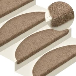 image-vidaXL Self-adhesive Stair Mats 15pcs Dark Brown 56x17x3cm Needle Punch