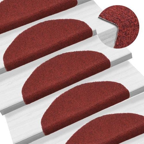 image-vidaXL Self-adhesive Stair Mats 15pcs Dark Brown 56x17x3cm Needle Punch