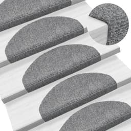 image-vidaXL Self-adhesive Stair Mats 15pcs Dark Brown 56x17x3cm Needle Punch