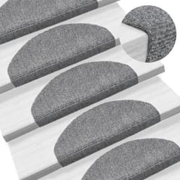 image-vidaXL Self-adhesive Stair Mats 15pcs Dark Brown 56x17x3cm Needle Punch