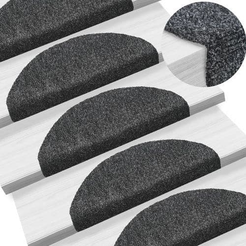 image-vidaXL Self-adhesive Stair Mats 15pcs Dark Brown 56x17x3cm Needle Punch