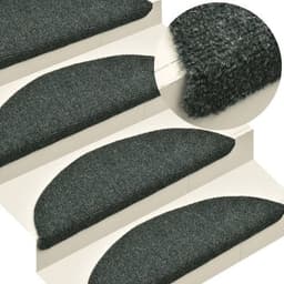 image-vidaXL Self-adhesive Stair Mats 15pcs Dark Brown 56x17x3cm Needle Punch