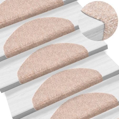 image-vidaXL Self-adhesive Stair Mats 15pcs Dark Brown 56x17x3cm Needle Punch