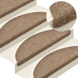 image-vidaXL Self-adhesive Stair Mats 15pcs Dark Brown 56x17x3cm Needle Punch