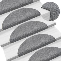 image-vidaXL Self-adhesive Stair Mats 15pcs Dark Brown 56x17x3cm Needle Punch