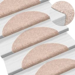 image-vidaXL Self-adhesive Stair Mats 15pcs Dark Brown 56x17x3cm Needle Punch