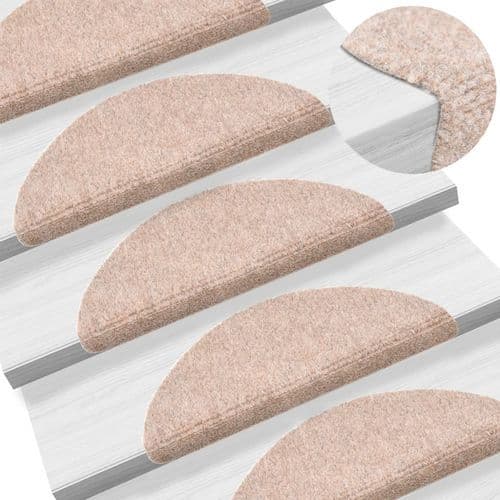 image-vidaXL Self-adhesive Stair Mats 15pcs Dark Brown 56x17x3cm Needle Punch