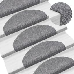 image-vidaXL Self-adhesive Stair Mats 15pcs Dark Brown 56x17x3cm Needle Punch