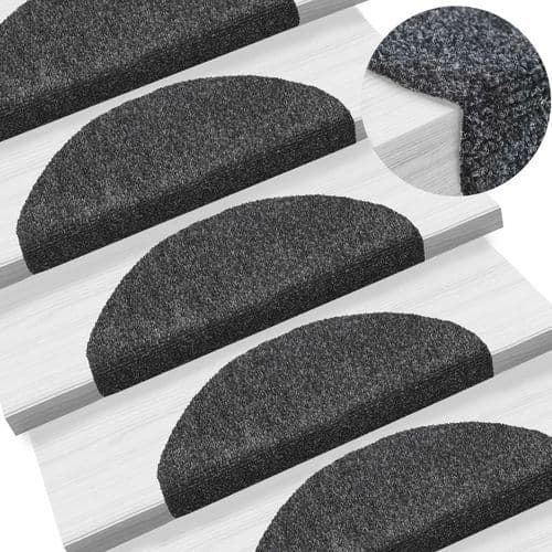 image-vidaXL Self-adhesive Stair Mats 15pcs Dark Brown 56x17x3cm Needle Punch
