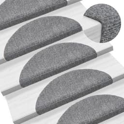 image-vidaXL Self-adhesive Stair Mats 15pcs Dark Brown 56x17x3cm Needle Punch