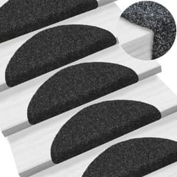 image-vidaXL Self-adhesive Stair Mats 15pcs Dark Brown 56x17x3cm Needle Punch