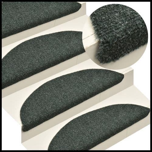 image-vidaXL Self-adhesive Stair Mats 15pcs Dark Brown 56x17x3cm Needle Punch