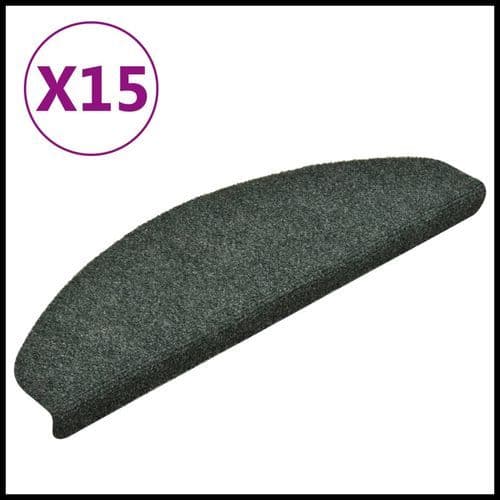 image-vidaXL Self-adhesive Stair Mats 15pcs Dark Brown 56x17x3cm Needle Punch