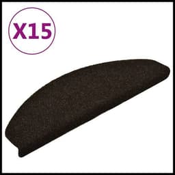 image-vidaXL Self-adhesive Stair Mats 15pcs Dark Brown 56x17x3cm Needle Punch