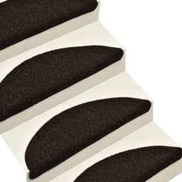 image-vidaXL Self-adhesive Stair Mats 15pcs Dark Brown 56x17x3cm Needle Punch