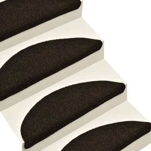 image-vidaXL Self-adhesive Stair Mats 15pcs Dark Brown 56x17x3cm Needle Punch