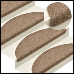 image-vidaXL Self-adhesive Stair Mats 15pcs Dark Brown 56x17x3cm Needle Punch