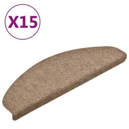image-vidaXL Self-adhesive Stair Mats 15pcs Dark Brown 56x17x3cm Needle Punch