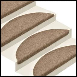 image-vidaXL Self-adhesive Stair Mats 15pcs Dark Brown 56x17x3cm Needle Punch
