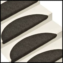 image-vidaXL Self-adhesive Stair Mats 15pcs Dark Brown 56x17x3cm Needle Punch