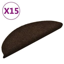 image-vidaXL Self-adhesive Stair Mats 15pcs Dark Brown 56x17x3cm Needle Punch