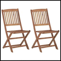 image-vidaXL Folding Outdoor Chairs 2 pcs Solid Acacia Wood