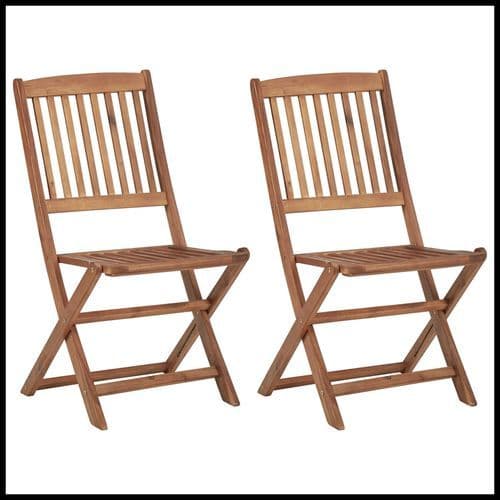 image-vidaXL Folding Outdoor Chairs 2 pcs Solid Acacia Wood