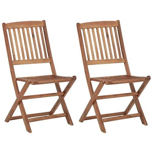 image-vidaXL Folding Outdoor Chairs 2 pcs Solid Acacia Wood