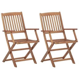image-vidaXL Folding Outdoor Chairs 2 pcs Solid Acacia Wood