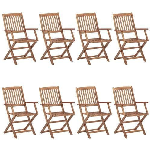 image-vidaXL Folding Outdoor Chairs 2 pcs Solid Acacia Wood