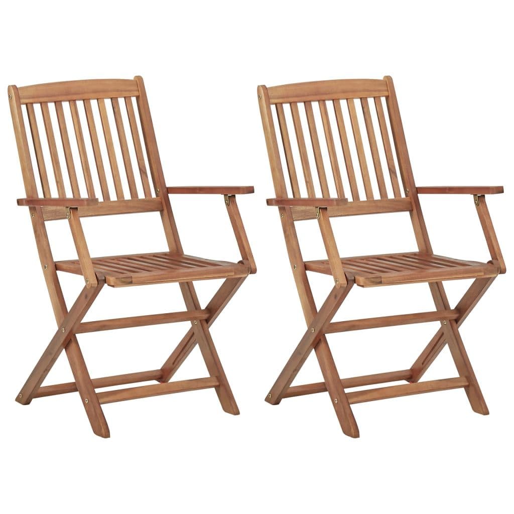 image-vidaXL Folding Outdoor Chairs 2 pcs Solid Acacia Wood
