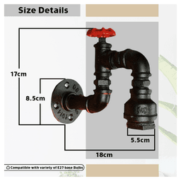 image-Black Vintage Retro Lamp WallLight E27 60W Dimmable Non Dimmable Bulb