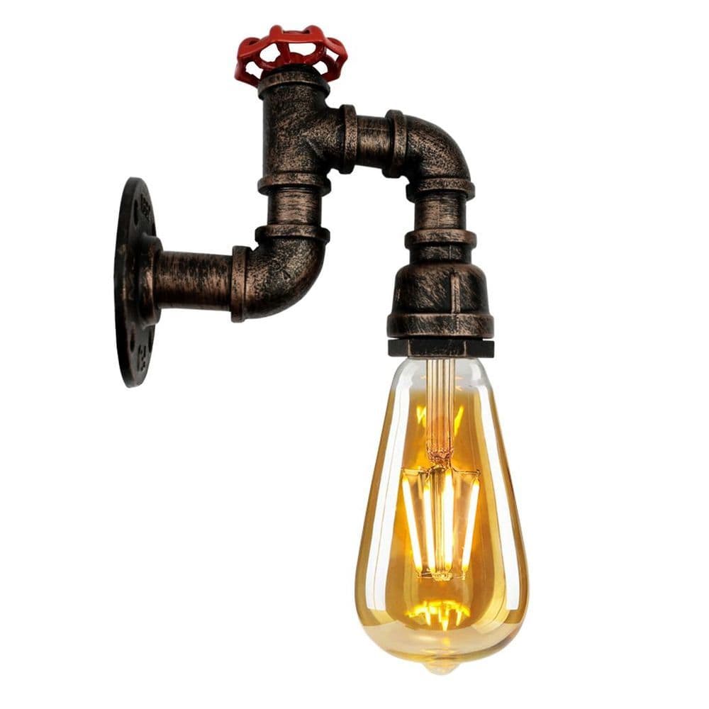 image-Brushed Copper Vintage Retro Lamp WallLight E27 60W Dimmable Non Dimmable Bulb