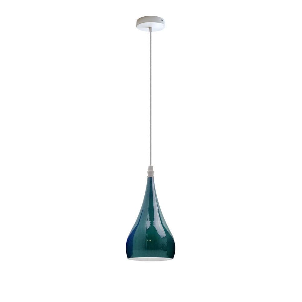 image-Metal E27 Teardrop Pendant Light Modern Industrial Hanging Light Fixture